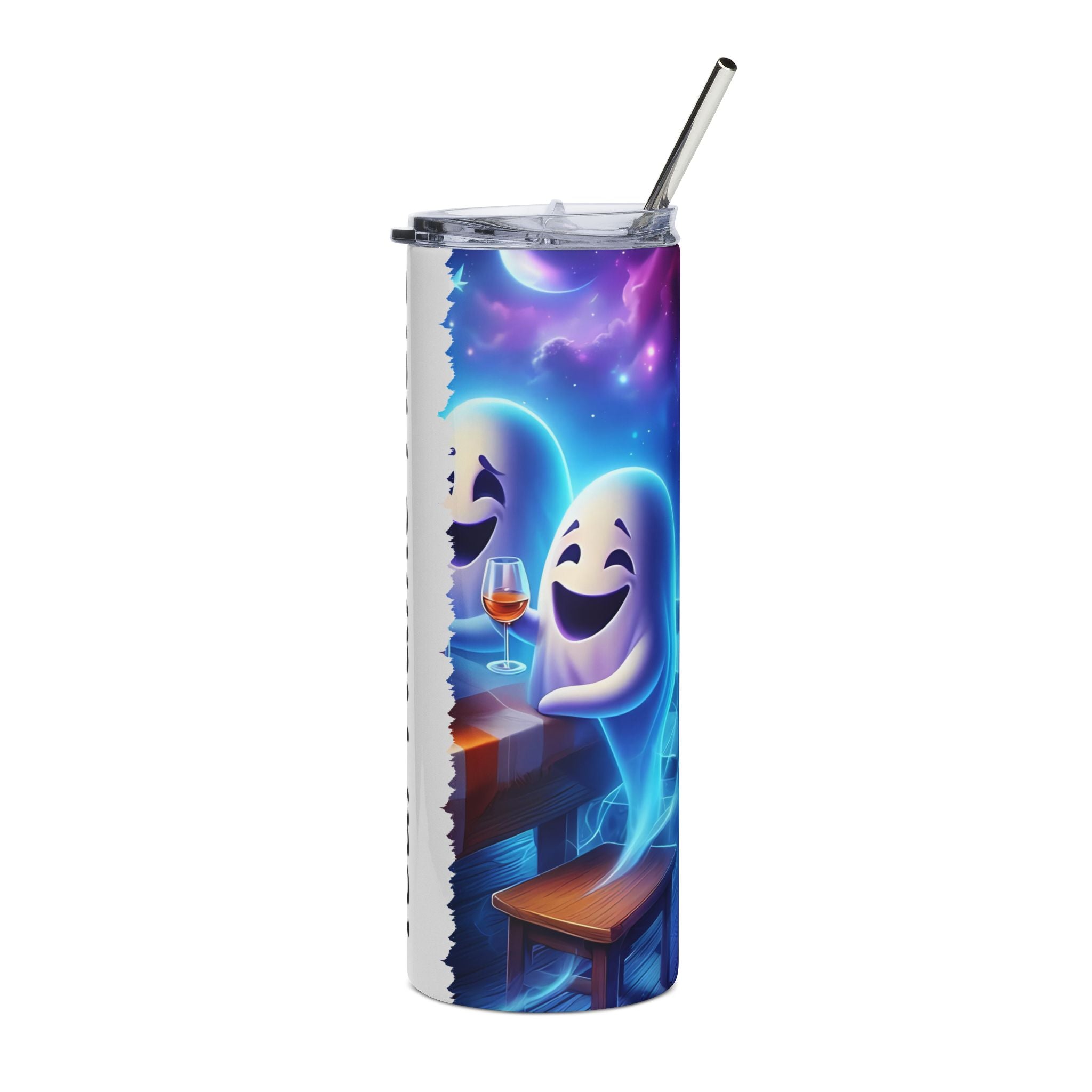 Personalized Halloween Stainless Steel Tumbler, 20oz, Custom Ghost Design, Spooky Drinkware for Parties, Fall Decor, Unique Gifts